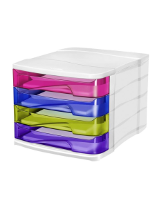 Photo Module de classement - 4 tiroirs - Blanc / Multicolore Happy