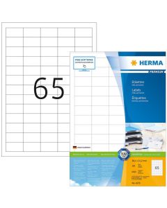 Étiquettes adhésives - 38,1 x 21,2 mm - Blanc HERMA Premium 4270