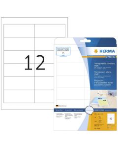 Photo Étiquettes adhésives résistantes - 97 x 42,3 mm - Transparent HERMA