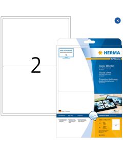 Photo Étiquettes brillantes adhésives blanches - 199,6 x 143,5 mm HERMA Lot de 50