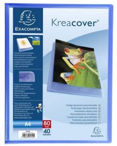 Photo Protège-documents personnalisable de 80 vues - Bleu EXACOMPTA