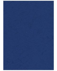 Photo Plat de couverture pour reliure A4 - Carton Grain Cuir - Bleu foncé PAVO 8005253