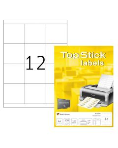 Photo Étiquettes adhésives blanches - 70 x 67,7 mm : TOP STICK Lot de 1200