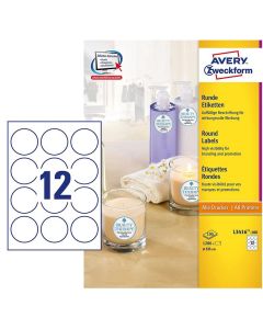 Etiquettes adhésives de marquage - Diamètre 60 mm - Blanc AVERY Photo