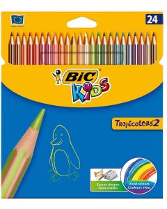 Photo BIC KIDS : Étui de 24 crayons de couleur - Tropicolors