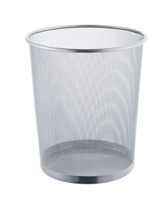 Photo Corbeille à papier 15 litres en métal - Argent : HELIT Mesh H2518500