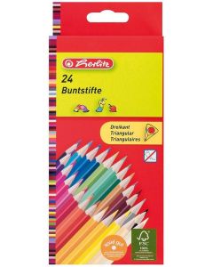 photo HERLITZ : Étui de 24 crayons de couleurs triangulaires