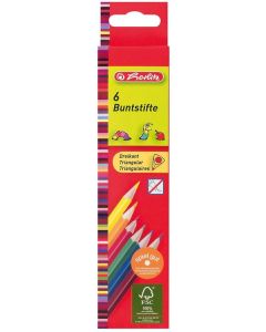 Photo HERLITZ : Étui de 6 crayons de couleurs triangulaires - Assortiment