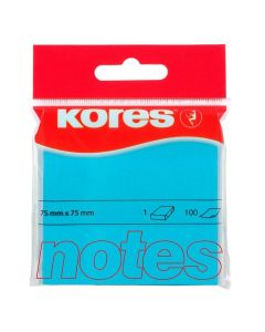 Photo Notes adhésives - Bleu néon - 75 x 75 mm : KORES