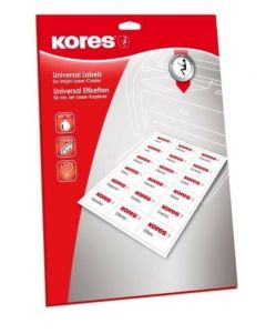 Photo Étiquettes adhésives blanches - 64,6 x 33,8 mm : KORES