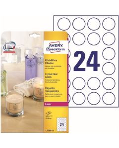 Photo Étiquettes adhésives résistantes - Diamètre de 30 mm - Transparent AVERY