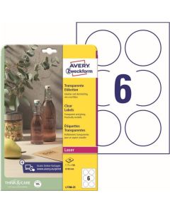 Photo Étiquettes adhésives résistantes - Diamètre de 80 mm - Transparent AVERY