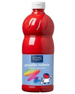 Photo Gouache liquide Rouge carmin - 1000 ml (LEFRANC Peinture) 