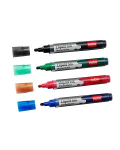 Photo Lot de 6 marqueurs à encre liquide - Assortiment : NOBO Liquid Ink 1901077