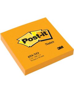 POST-IT Notes adhésives repositionnables - Orange néon - 76 x 76 mm image