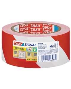 TESA Universal Ruban adhésif rayé en PVC - Blanc/Rouge (Signalétique 58134) modèle
