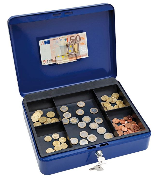 pavo Caisse à monnaie 240 x P 300 x 90 mm bleu, H L